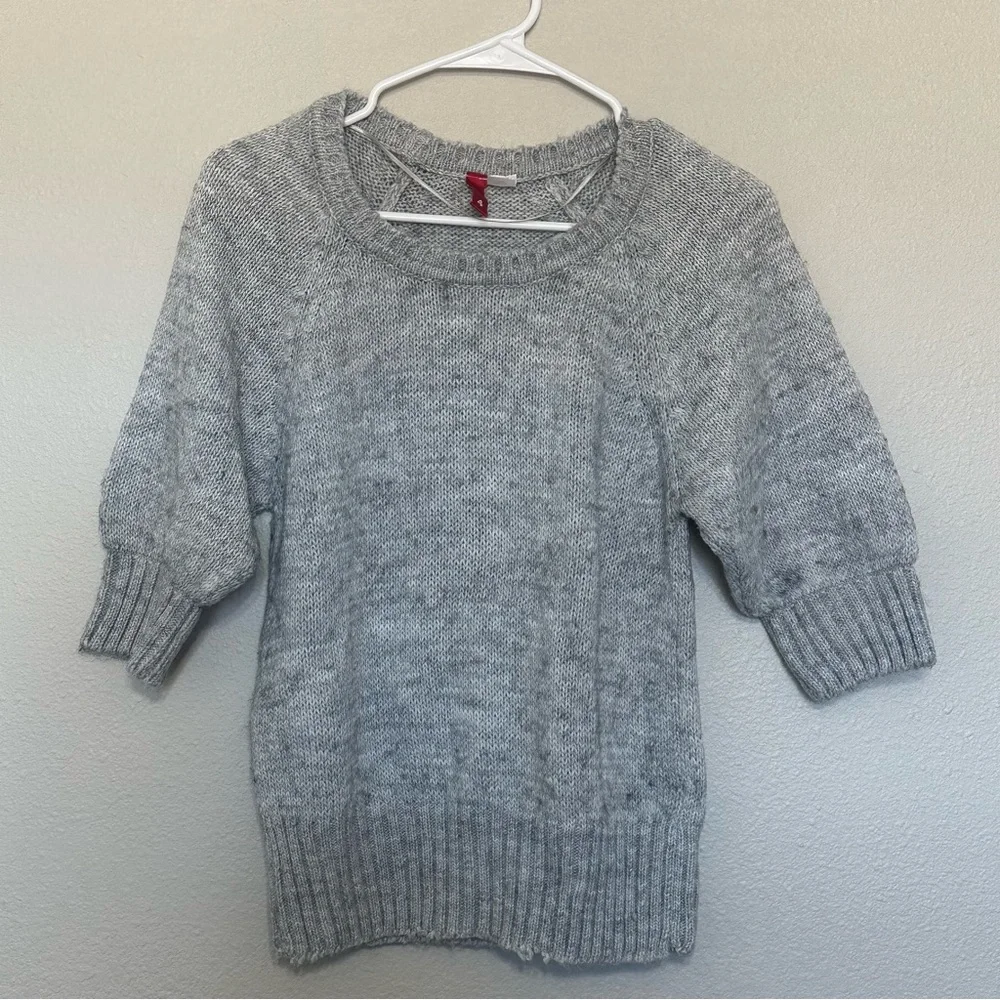 Gray Women's Sweater with Puff Sleeves size 4 - Picture 1 of 6
